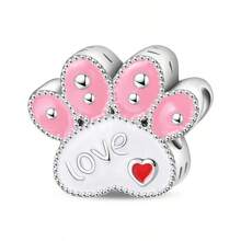 1 Pc Cute Pink Series Beaded Necklace,Love, Flower, Bow Tie, Crown, Cake, Camera, Cat Paw, Teddy Bear, Tiger, Dolphin, Rabbit Bead Charm Pendant ,Suitable For Women Bracelet/Necklace DIY Jewelry Making And Daily Decoration, Girls Accessory - Pink - View 13