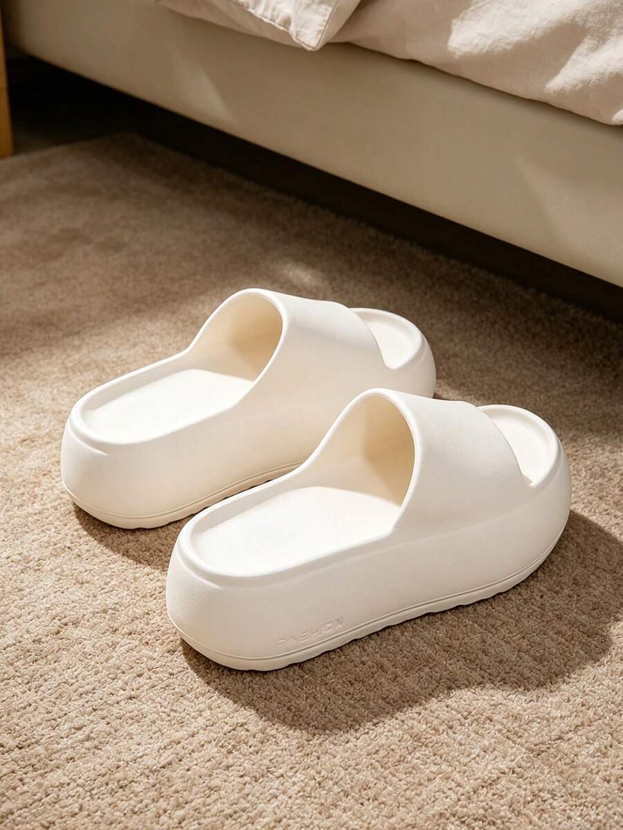 EVA einfarbige minimalistische Pantoffeln, Sandalen mit dicker Sohle, Damen Sandalen mit dicker Sohle, Sommer Pantoffeln, Sandalen, Schuhe mit dicker Sohle, Mode Pantoffeln, Damen Pantoffeln, Sommer, Damen Sandalen, Zehentrenner Sandalen, Sandalen, Damen Sandalen, Schwarze Sandalen, Dicke Sohle, Sandalen, Sommer, Weiße Sandalen, Damen Keilsandalen, Keilsandalen, Bequeme Damen Sandalen, Damen Outdoor Pantoffeln, Urlaubsschuhe, Strand - Weiss - Übersicht 1