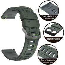 Dây đeo đồng hồ thể thao silicon hai màu 22mm tương thích với Forerunner 570 265 255 Venu 3 4, Vivoactive 4, Galaxy Watch3 45mm/Gear S3, Huami BALANCE 2/BIP 6 5, Watch GT 6 5 4 Runner 2, dây đeo thay thế chống nước và mồ hôi ngoài trời dành cho nam và nữ - Không khuôn - Xem 9