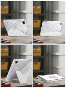 星空圖案平板保護殼，相容 iPad Mini6/Mini7/Air/Air2/9.7/10.2/10.5/10.9 (Air4-Air8)/Pro 11/10th Gen/A16/Pro 11 2024 機型，雙面彩繪圖案平板殼，透明壓克力背殼，Y型折疊支架，自動休眠/喚醒，內置筆槽，產品不含筆，部分機型含相機框 - 彩色 - 查看 7