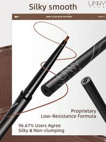 unny club Lápiz delineador de ojos en gel de 50mg, Fino y Suave, Punta Fina de 1.5mm, Tecnología de Formación de Película 4D, Resistente al Agua y a Manchas, Larga Duración, Fácil para Principiantes y Resistente a Roturas, Un Lápiz para Múltiples Usos, Fácil de Deslizar, Multicolor, Aplicación Suave - #R01 NEGRO INTENSO - Ver 2
