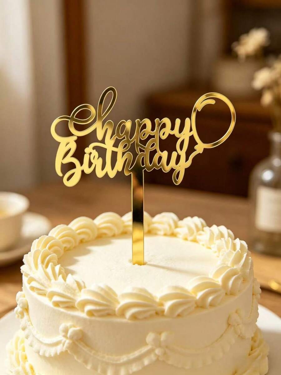 3件組新款壓克力生日蛋糕裝飾插牌,適合點綴派對蛋糕與甜點桌,生日蛋糕裝飾派對創意標語蛋糕插牌,烘焙裝飾居家廚房必備用品 - styleB - 查看 1