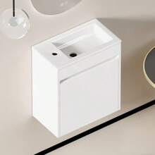 Black 46cm Bathroom Cabinet With Ample Storage Space And A Soft-Close Door For Quiet Closing. - White - View 4
