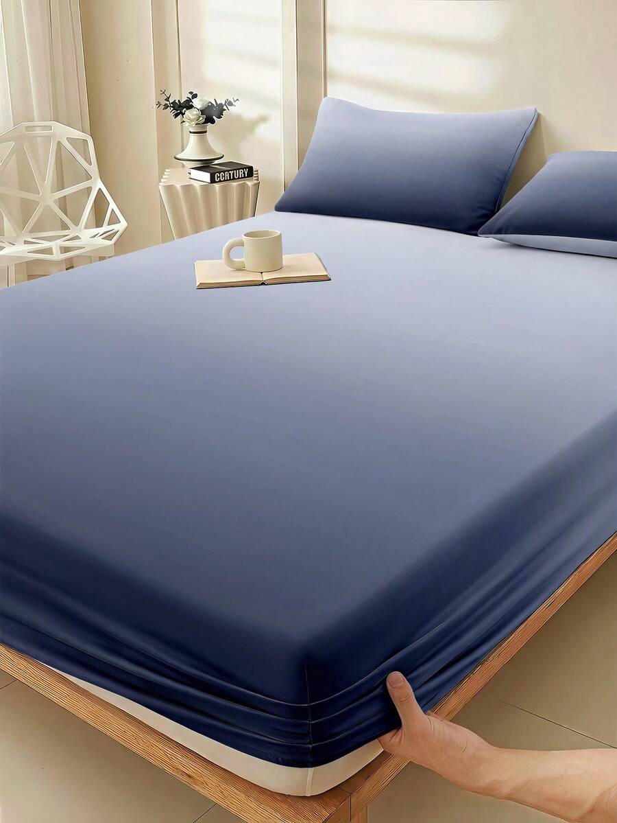 1 tấm ga trải giường màu xanh hải quân ombre, tấm bảo vệ nệm, phù hợp với mọi kích cỡ giường - giường đơn, giường đôi, giường cỡ Queen, độ sâu túi lên đến 30cm, chất liệu dệt may gia đình mềm mại và thoáng khí. - Nhiều màu - Xem 1