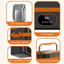 Smart Timed Heating Lunch Box With Wireless Charging, 5-Side Heating Technology, Water-Free Self-Heating Insulated Food Container For Adults - UK Plug(220-240V) - View 8