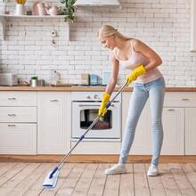 Professional 18" Microfiber Mop - Flat Mop With Stainless Steel Handle, 2 Reusable Washable Pads, Hardwood & Laminate (Blue) - Default - View 6