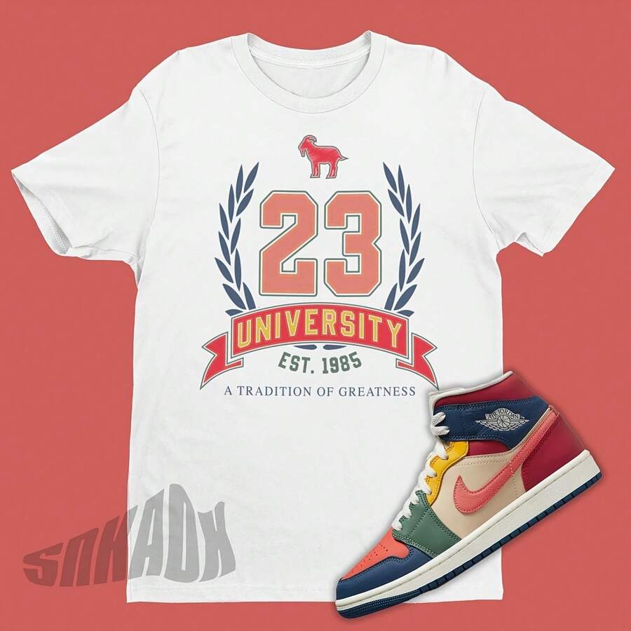 Airs Jordans 1 Mid Multi-Color Sneaker Match Tee - La mejor camisa de todos los tiempos para combinar con Retro Multi-Color 1s - Retro 1s Tee - forma - Ver 1