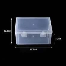 4 piezas Caja de almacenamiento multifuncional para joyas y cosméticos, a prueba de polvo y humedad con tapa, transparente, apilable (accesorios no incluidos) - Blanco - Ver 11