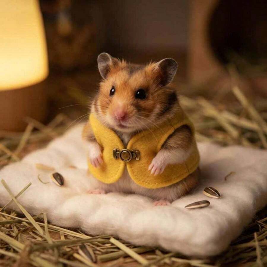 Chaleco cálido para pequeños roedores - Equipo para exteriores para hámsters, osos de peluche y ardillas, suministros para mascotas, electrónica para mascotas pequeñas, ropa y accesorios para animales pequeños - Multicolor - Ver 1