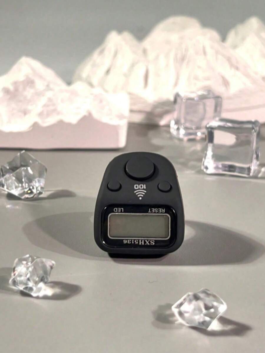 Nuevo anillo contador de material de goma, contador portátil multiusos, anillo contador con pantalla digital, adecuado para contar oraciones, inventario, tráfico peatonal, festivales de sacrificio, regalos y talla grande - Multicolor - Ver 1