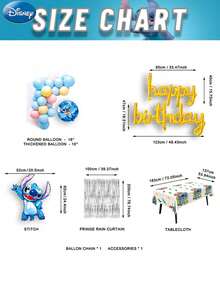45PCS Juego de Decoración de Globos de Cumpleaños Stitch con Licencia Oficial de Disney, Suministros para Fiestas de Cumpleaños y Bodas, Decoración de Escena con Tema de Dibujos Animados, Decoraciones de Fiesta con Tema del Día del Recuerdo, Fondo para Fotos, Adornos para Disfrazarse, Regalos para Amigos y Familia - A - Ver 2