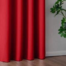 1 Piece Thermal Blackout Curtain 135x225 Cm, Total Light And UV Ray Blocking, Noise And Temperature Insulation, Ideal For Bedroom, Living Room Or TV Room - 大紅色 - 查看 2