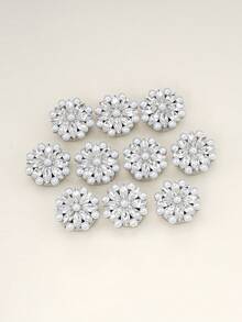 1/2/4pcs 22mm Elegant Rhinestone & Faux Pearl Button Covers For Women, Crystal Button Covers, Detachable Clip On Button Covers, Crystal Fancy Buttons For Clothing, Button Snaps With Pliers Press For Dress Suit Tux Shirt Accessories, Lead Color - Multicolor - View 11