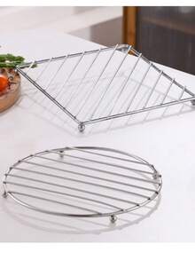 1pc/3pcs Stainless Steel Round Four-Leg Stands, Heat Resistant Kitchen Table Mats, Coasters, Stainless Steel Insulating Pads, Desktop Heat Protection, Restaurants, Kitchens, Baking - Round - View 13
