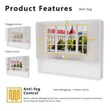 LED Bathroom Medicine Cabinet With Single-Color Warm Light.Anti-Fogging Easy To Install Aluminum-Plastic Cabinet. 35.43*27.56 Three-Door - White +Three Door+ Aluminium + Plastic+(35.43*27.56)1 - View 4