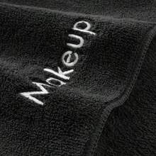 5/10PCS,Microfiber Makeup Towels, Reusable Soft Absorbent Facial Cloths With Embroidery For Women's Light Beige Care, Contemporary Style,Grey/Pink/Black - Black - View 8