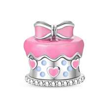 1 Pc Cute Pink Series Beaded Necklace,Love, Flower, Bow Tie, Crown, Cake, Camera, Cat Paw, Teddy Bear, Tiger, Dolphin, Rabbit Bead Charm Pendant ,Suitable For Women Bracelet/Necklace DIY Jewelry Making And Daily Decoration, Girls Accessory - Pink - View 5