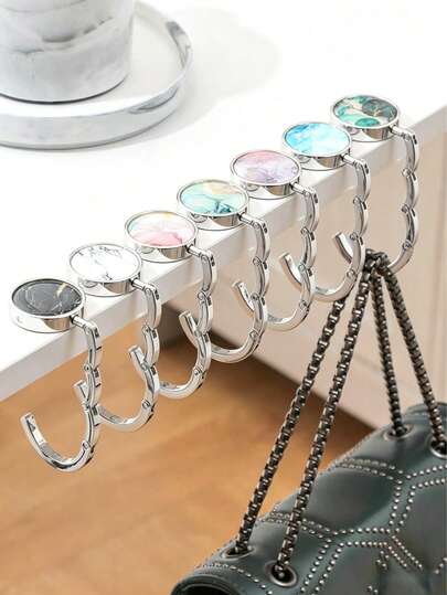Móc treo quần áo tròn gấp gọn, mờ mới, để bàn, có thể tái sử dụng và bền, thích hợp cho văn phòng, trường học, phòng ngủ, nhà bếp, hộp đựng đồ và phụ kiện, di động và tiện lợi khi sử dụng ngoài trời.