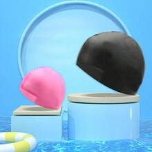 2 mũ bơi silicon cho thanh thiếu niên, mũ bơi chống thấm nước, độ co giãn cao, không có logo. - Nhiều màu - Xem 5