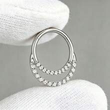 Khuyên mũi 16G - Khuyên mũi đôi bằng đá Zirconia tổng hợp - Khuyên mũi G23 dành cho nam và nữ, khuyên tai sụn, khuyên tai xoắn ốc, khuyên tai dái tai, khuyên tai vành tai, trang sức xỏ lỗ tai, hộp trưng bày nổi. - Vàng - Xem 1