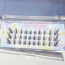 HERORANGE 30/60/100簇状轻盈狐狸尾假睫毛,斜角卷翘设计,酷炫奢华质感,拉长放大眼尾,打造上镜妆容,长度9-13毫米 - C - 查看 9