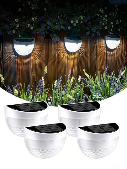 8/4 pièces Lampe murale décorative solaire à lumière et ombre, lampe à marche, contrôle de la lumière automatique IP44, option de double couleur, décoration de jardin, éclairage de balcon, allée de jardin, mur extérieur d'une maison d'hôtes, ambiance de terrasse, produit multifonctionnel de qualité