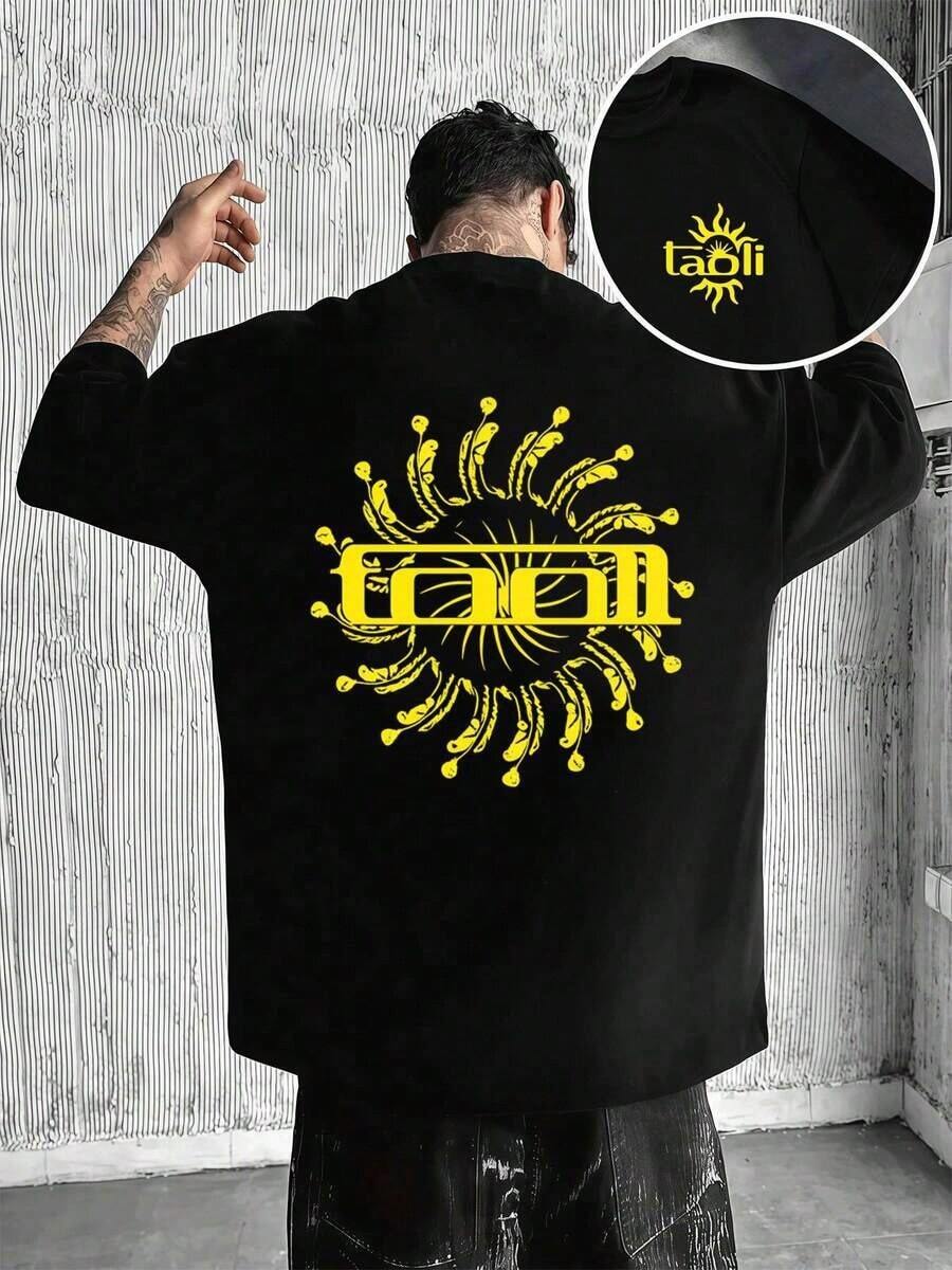 T-Shirt With Tool Band Graphic, Breathable, Double-Sided, Durable, Oversized, Minimalist, Versatile, For Everyday Use. - màu đen - Xem 1