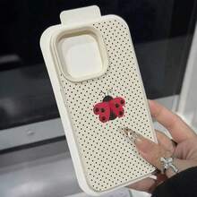 Lychee Texture, Ladybug & Polka Dot Pattern Phone Case, Suitable For IPhone - Multicolor - View 5