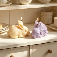 3D Lying Rabbit Silicone Candle Mold, Cute Realistic Bunny Shaped Candle Making Mold, Non-Stick Silicone Molds For Beeswax Candles, Aromatherapy Soap, Epoxy Resin, Plaster, DIY Craft & Home Decor - Rabbit - View 3
