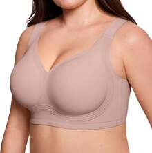 Jelly Bras For Women No Underwire Wireless Support Lift Full Coverage Plus Size Comfort Seamless Bra - Dusty Rose - View 1