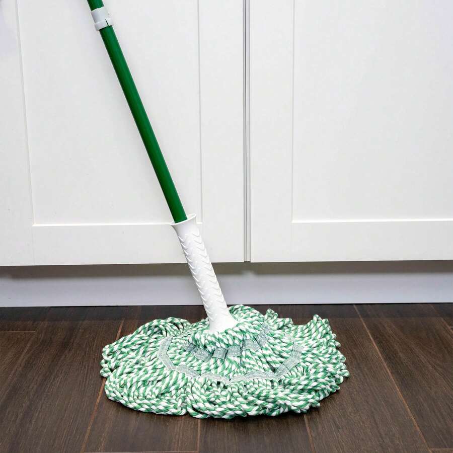 Tornado Twist Mop Cotton Blend Head Steel Handle Green & White - default - 查看 1