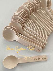 Custom Engraved Wooden Popsicle Sticks 50/100/200pcs, Personalized Name/Logo Printing, Suitable For Birthday Party, Baby Shower And DIY Crafts, Natural Wooden Ice Cream Sticks For Party Favors, Wedding And Children's Crafts - Multicolor - View 1
