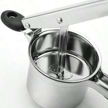 Este machacador de patatas manual, hecho de acero inoxidable de alta resistencia y con un mango de silicona, es la herramienta de cocina perfecta para preparar unas patatas majadas suaves y es ideal para los entusiastas de la cocina. - Plateado - Ver 7