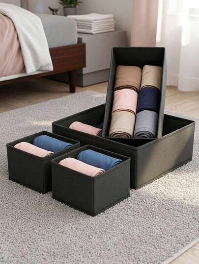 Hộp đựng quần áo gấp gọn, ngăn kéo đựng đồ, hộp chia ngăn tủ quần áo bằng vải, hộp đựng đồ nhiều ngăn cho quần áo lót, tất, quần dài, tiết kiệm không gian phòng ngủ gia đình.