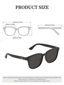 Gafas de moda cuadradas de lujo y estilo retro para mujer, con marco negro, diseño clásico, ideal como regalo de cumpleaños, Navidad o para usar a diario. GUCCI GG1531SK-001 54 - Negro - Ver 6
