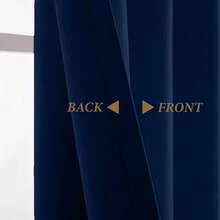 1 Piece Thermal Blackout Curtain 135x225 Cm, Total Light And UV Ray Blocking, Noise And Temperature Insulation, Ideal For Bedroom, Living Room Or TV Room - 藏青色 - 查看 5