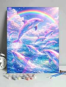 海洋幻想水母 DIY 數字油畫套裝 40x50cm/16x20in 成人手繪著色畫布 家居裝飾 節日禮物 - 40*50厘米 - 查看 5