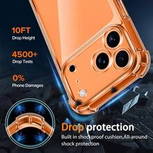 1 chiếc ốp lưng điện thoại TPU mềm trong suốt, siêu mỏng bảo vệ toàn bộ camera, tương thích với dòng 17, 17 Pro Max/17 Pro/17 Air/17/16/15/14/13/12/11 - Trong sáng - Xem 3