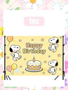 SNOOPY-Themed Personalized Banners, Various Theme-Related Promotional Photo Activities Banners, Photo Props, Background Cloths, Atmosphere Props, Balloons, Party Supplies - Multicolor - View 7