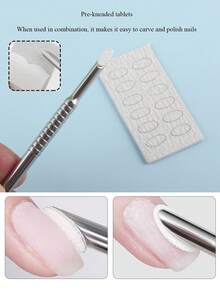 1 Stück Nagelrückenschieber mit Silber-Spiegelfinish, dual-kopfig, geeignet für Nageltechniker und Salons - Verschiedenfarbig - Übersicht 3