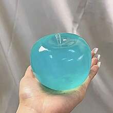 New Blue Large Skin Pliable Texture Slow Rebound Handmade Squeeze Toy, Stress Relief Fidget Soft Squishy Toy - Blue Crystal Apple - View 4