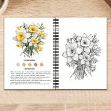 1pc New Watercolor Sketchbook, Built-In Outline, Spiral Binding, Removable Pages, Easy Coloring, Leisure & Entertainment, Relaxing Time Killer, Suitable As Gift (Pen Not Included) - Single Piece - View 5