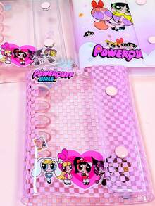 THE POWERPUFF GIRLS A5笔记本和写字板套装，简约拼贴记事本，可拆卸内页多功能活页夹，可选横线或方格纸，创意封面设计 - A7 - 查看 4