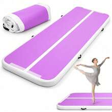 Trintion 10ft Inflatable Air Floor Mat Durable Tumbling Gymnastics Mat, Great For Back Handspring, Cheer, Tumbling, Training, Home And Travel - Purple - View 1