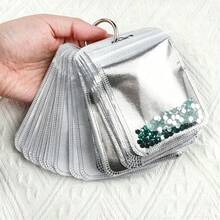 100pcs Reusable PVC Zipper Storage Bags For Diamond Painting Accessories, Beads & Craft Supplies - Clear Mesh Organizer Pouches Ideal For Home & Office Use, Craft Storage Solution|Transparent Mesh Design - Multicolor - View 2