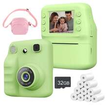 Kids Instant Print Camera, 16x Zoom 1080P HD Video Selfie Digital Camera, Portable Toy With 1 Roll Of Printing Paper, Selfie Digital Camera With Printing Paper, Suitable For Kids Outdoor Activities - Kids Instant Print Camera - Multicolor - View 16