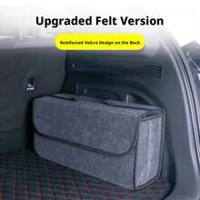 1pc Foldable Storage Box Felt Car Trunk Organizer With Lid, Tool Organizer Foldable Driver's Bag, Car Storage Pocket Without Storage Bag, Household Tool Kit, Luggage Organizer - A - View 2