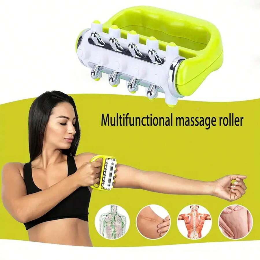 Compact Deep Muscle Roller - Trigger Point, Myofascial Release, Adult Non Electric Body Massager, Yellow, Mini - A - View 1