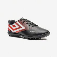 Chuteira Umbro Society Masculina Action Campo Sintético Original - Preto Vermelho - Visão 3