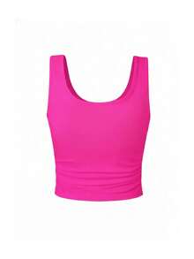 Áo tank top xếp ly nữ tùy chỉnh - Thêm văn bản của riêng bạn, chọn phông chữ và màu sắc yêu thích, thiết kế một món quà độc đáo. Chiếc áo này có chi tiết xếp ly co giãn ở cả hai bên, làm cho nó trở thành một món quà tuyệt vời cho bạn gái, một món đồ đôi hoàn hảo cho những buổi hẹn hò, và phù hợp cho những dịp đặc biệt như kỷ niệm, sinh nhật và ngày lễ. Áo tank top tùy chỉnh | Áo nữ mùa xuân/hè cá nhân hóa | Trang phục in chữ tùy chỉnh | Áo kiểu nữ - Màu Hồng Tươi - Xem 5